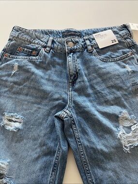 Aeropostale Womens Light Blue Relaxed Ripped Jeans